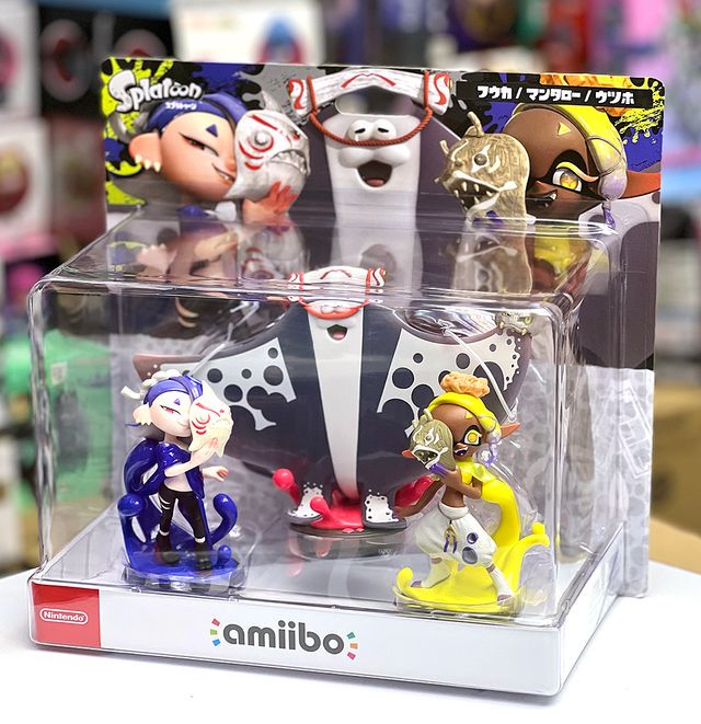 ＜特價＞ (行版) Nintendo Switch amiibo 魚漿幫 (莎莎 + 曼曼 + 鬼福)【斯普拉遁 3】 Deep Cut (Frye, Shiver, Big Man) 【Splatoon3】